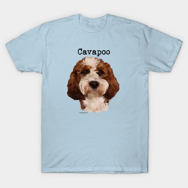 Red Cavapoo Dog T-Shirt by WoofnDoodle 